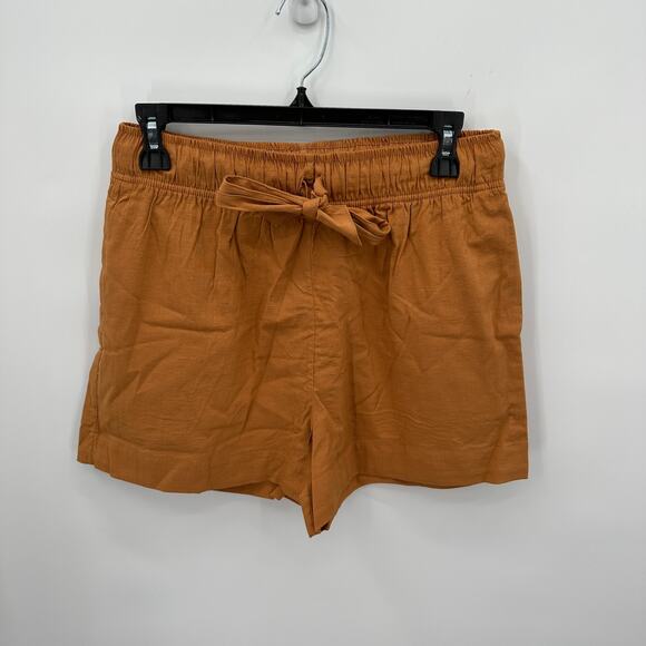 EVEREVE Shane Burnt Orange Tie Waist Cotton Short // M - Picture 6 of 12